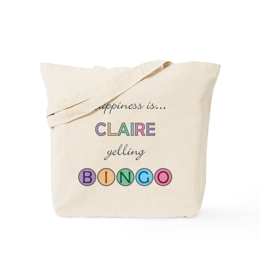 CafePress Claire BINGO Natural Canvas Tote Bag, Cloth Shopping Bag (581125103)