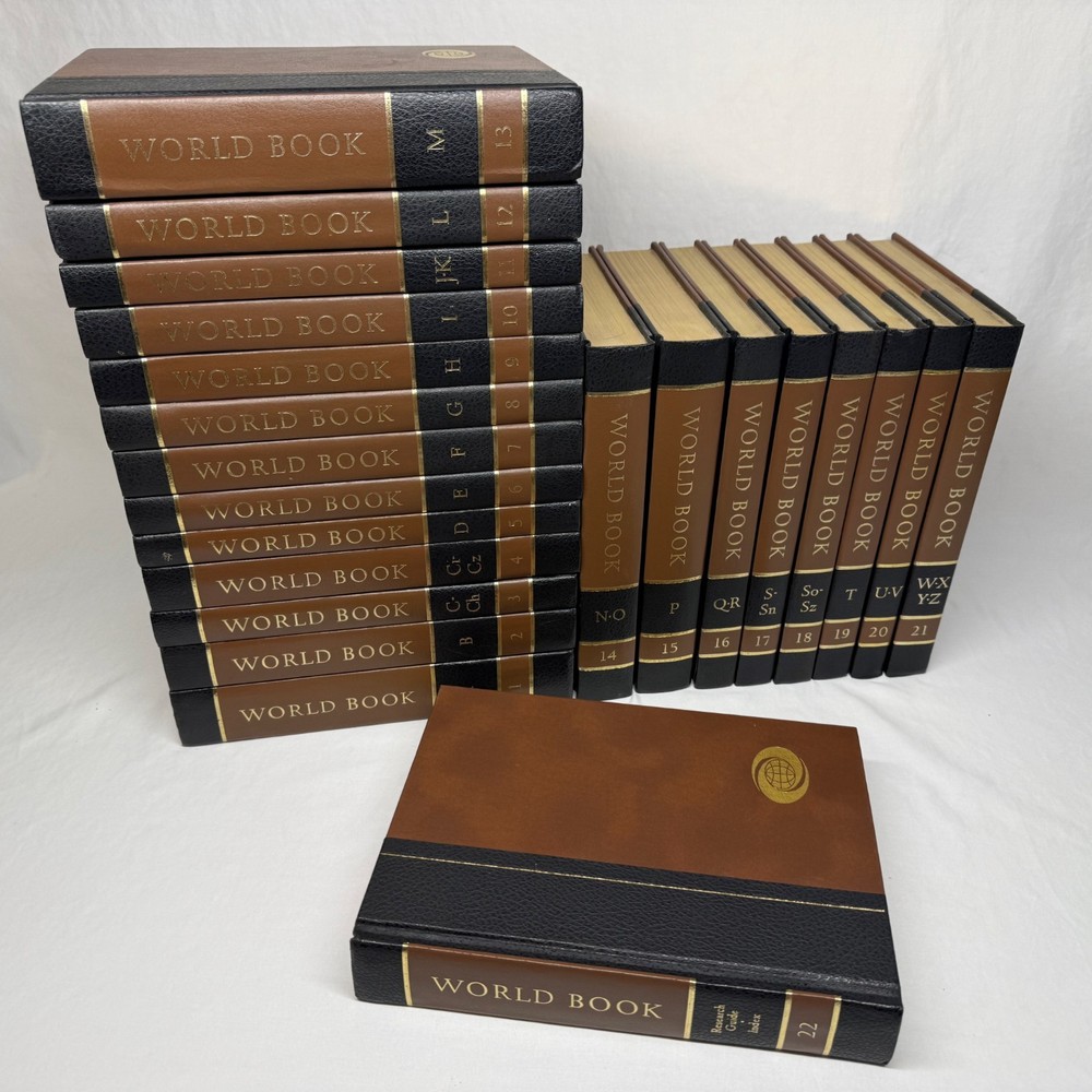 22 Vintage Hardback Book Volume Set of 1975 World Book Encyclopedias