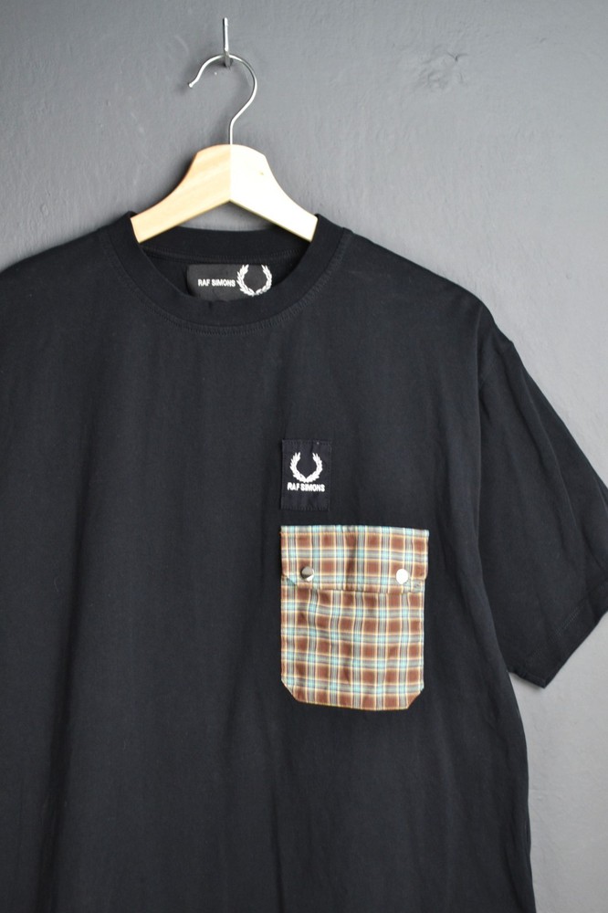 Raf Simons Fred Perry Plaid Pocket T-shirt 40 L