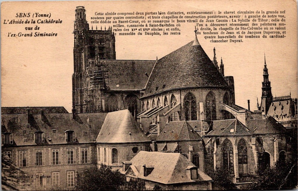 Dr Jim Stamps Postcard Sens Cathedral From Grand Seminary
