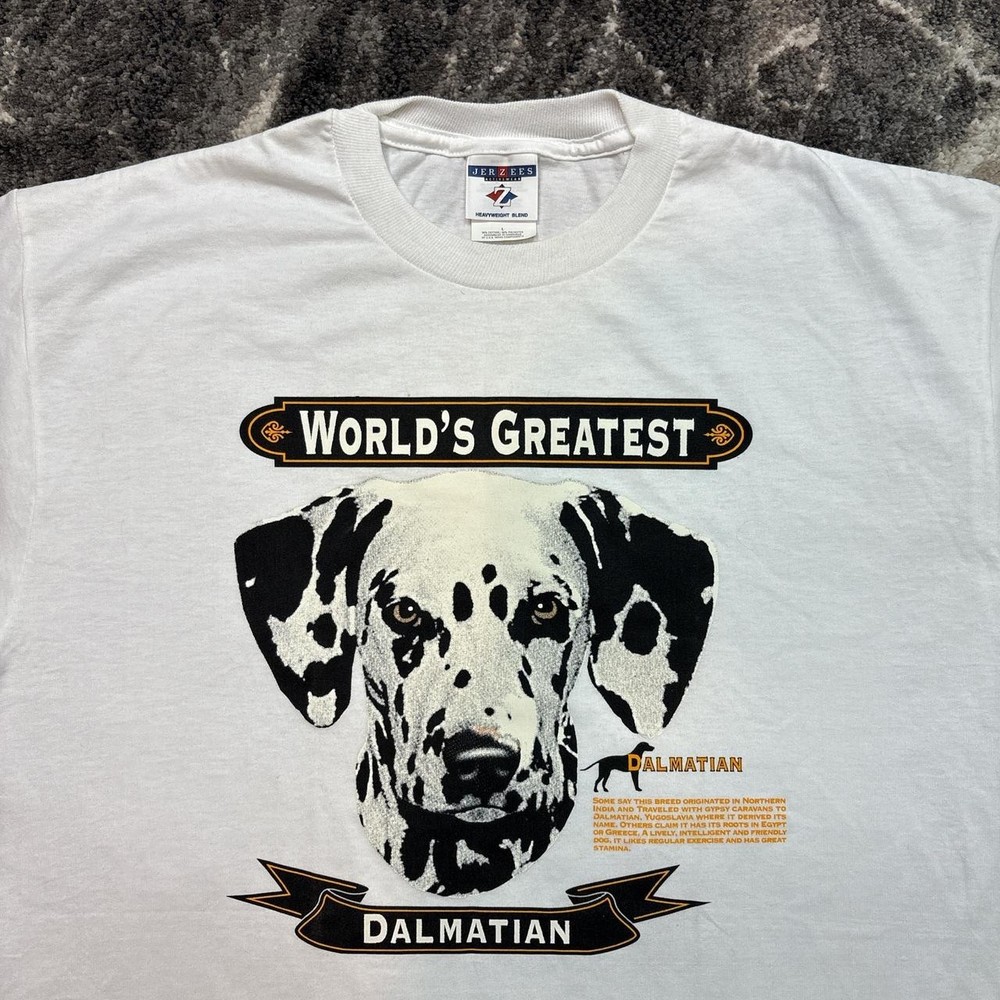 Vintage Dog Art Shirt Mens Large Dalmatian 90s Y2K Nature Animals Pets Puppy