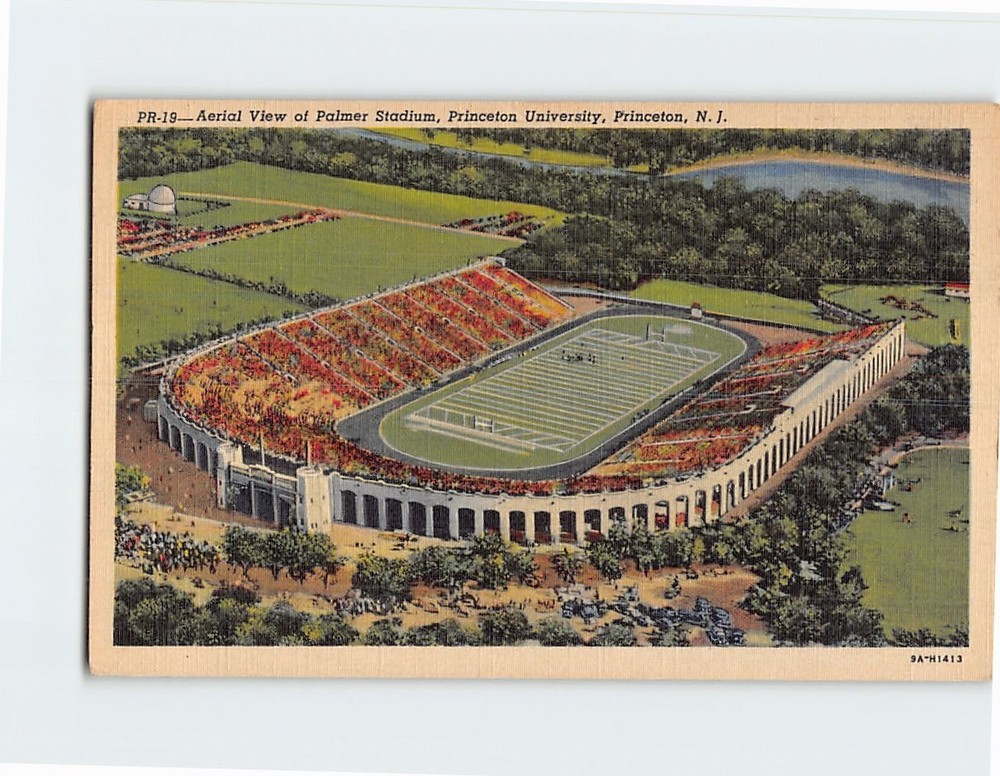 Postcard Aerial View of Palmer Stadium Princeton University New Jersey USA