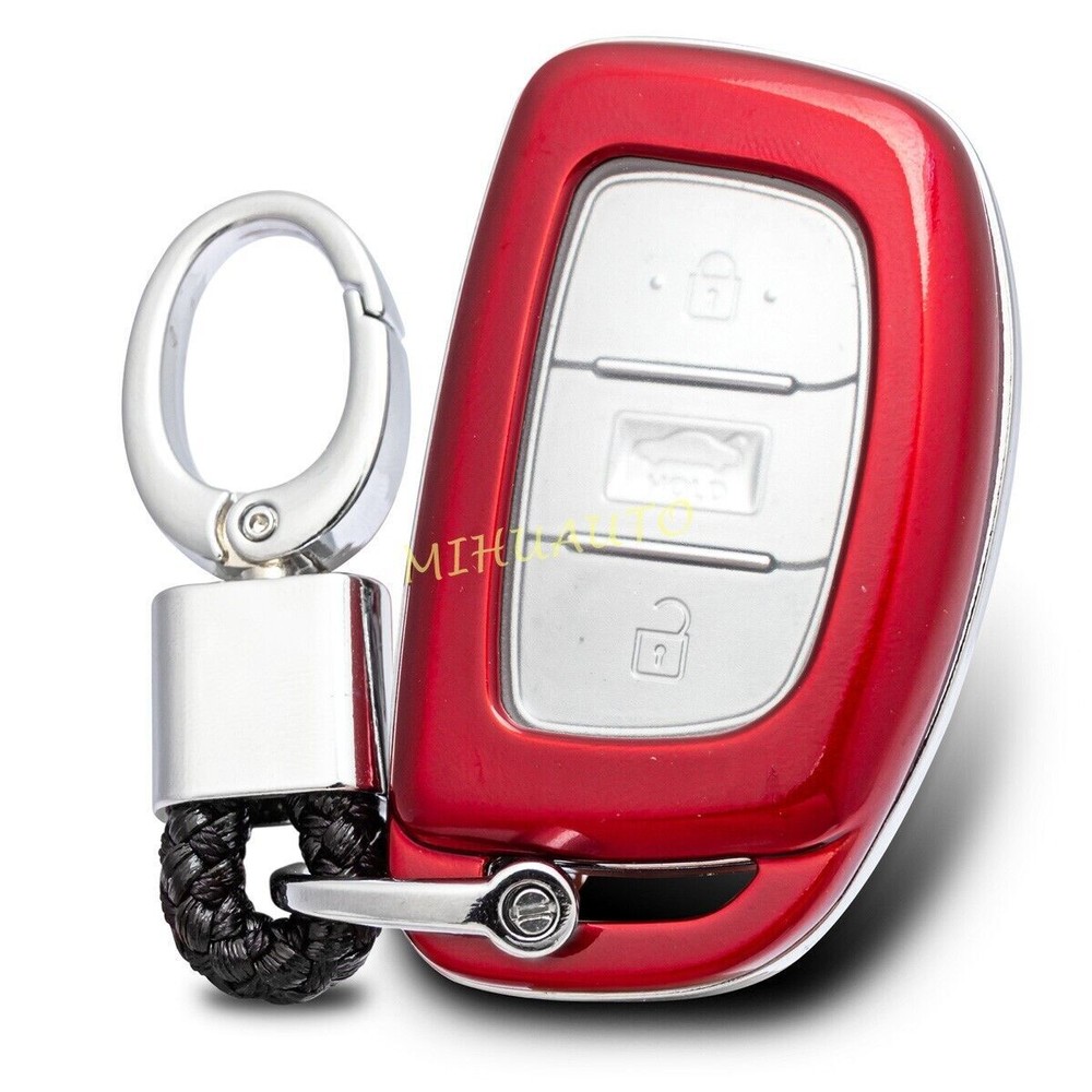 Red Smart Key Fob Cover Case for Hyundai Sonata Tucson Elantra GT Ioniq