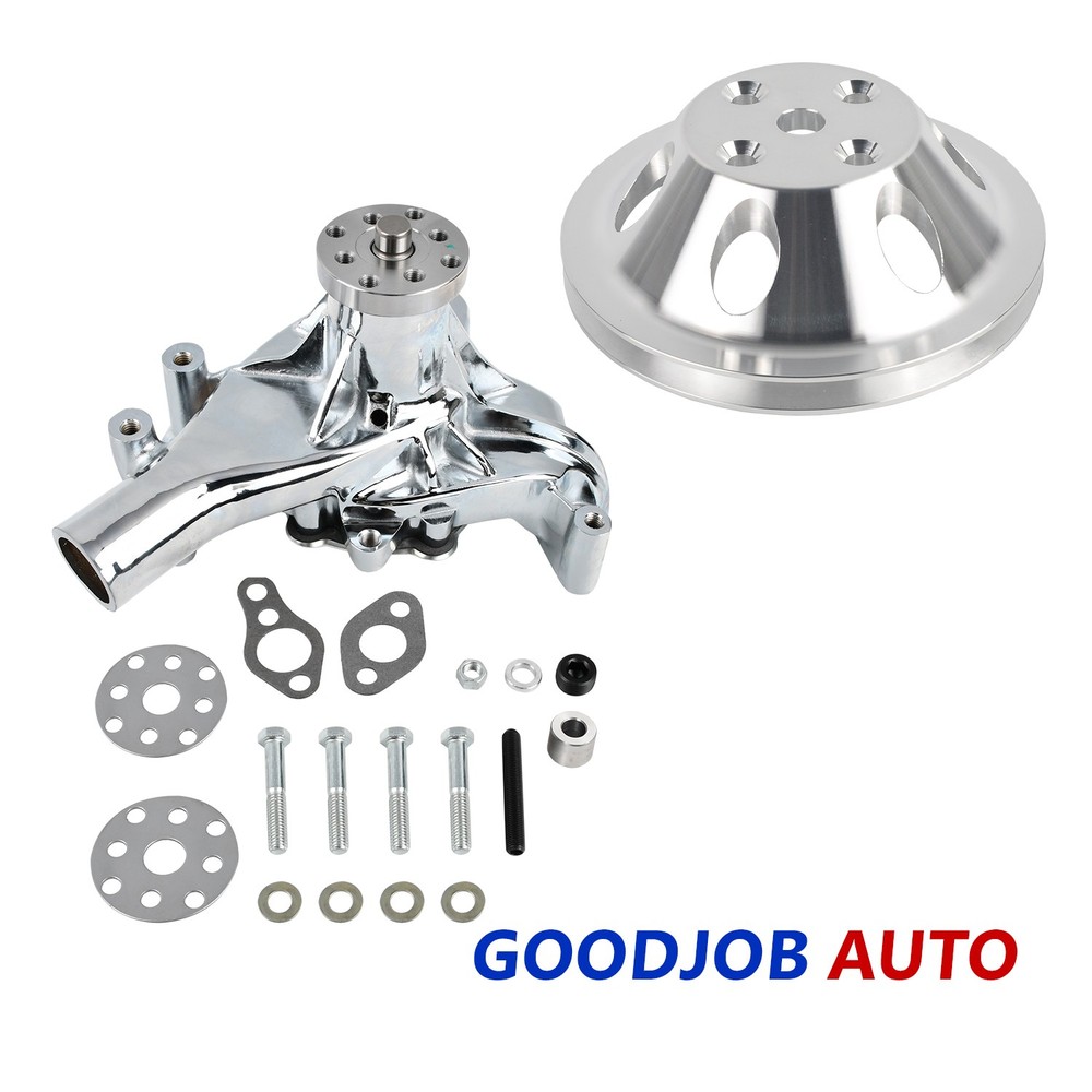 Aluminum LWP Long Water Pump & 1 Groove Pulley for SBC Small Block Chevy 350 400