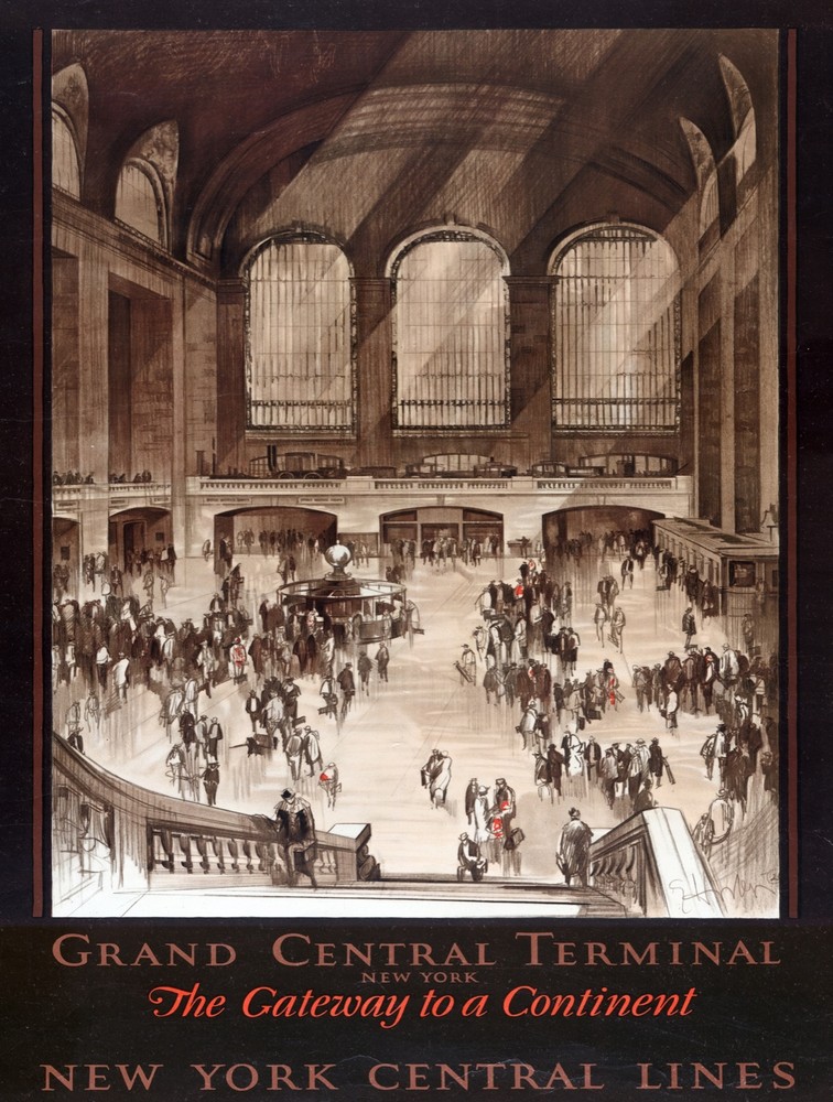 9753.Decoration Poster.Room Wall art.Home interior decor.New York Grand Central