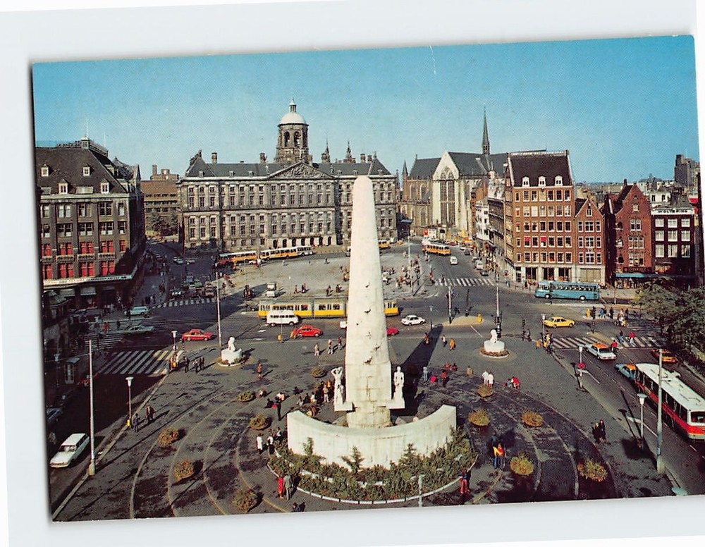 Postcard National Monument & Dam Square Amsterdam Netherlands