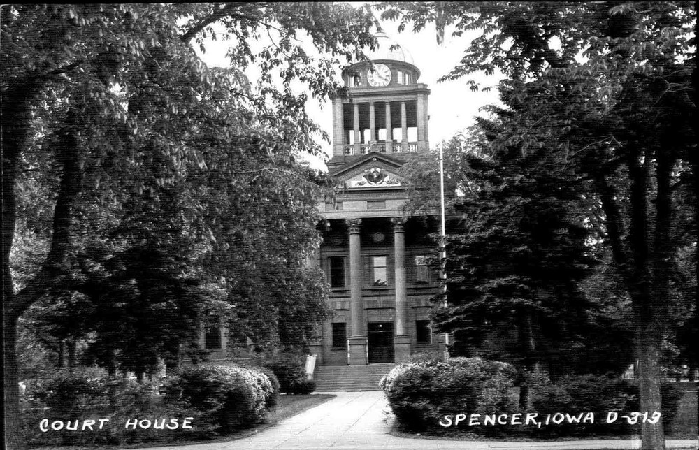 RPPC Court House Spencer Iowa IA ~ 1950s vintage postcard