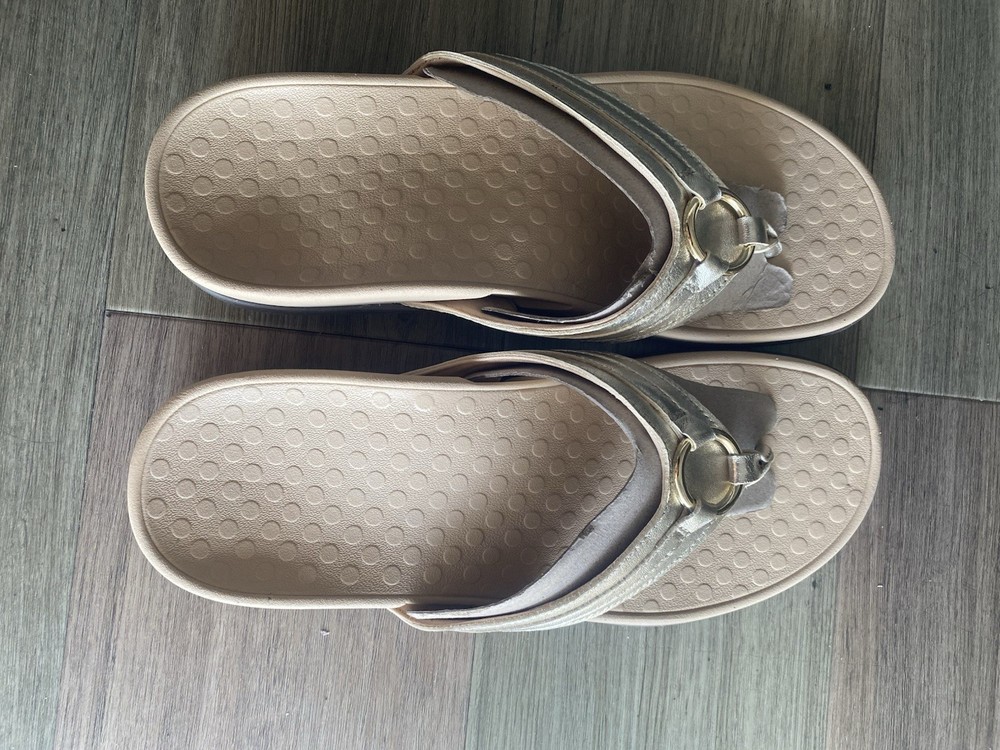 Vionic Tide Aloe Champagne Womens Size 10 Toe-Post Sandal Flip Flop New