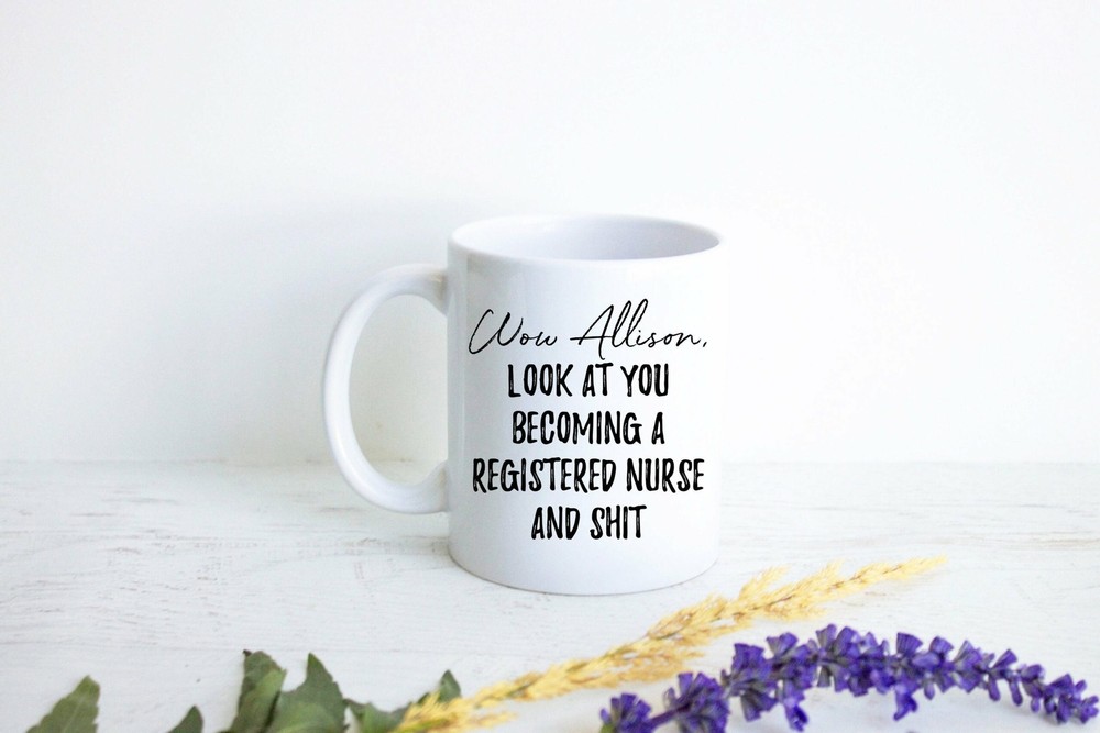 Personalized Registered Nurse Gift Funny Graduation Mug Gift For Nurse Custom