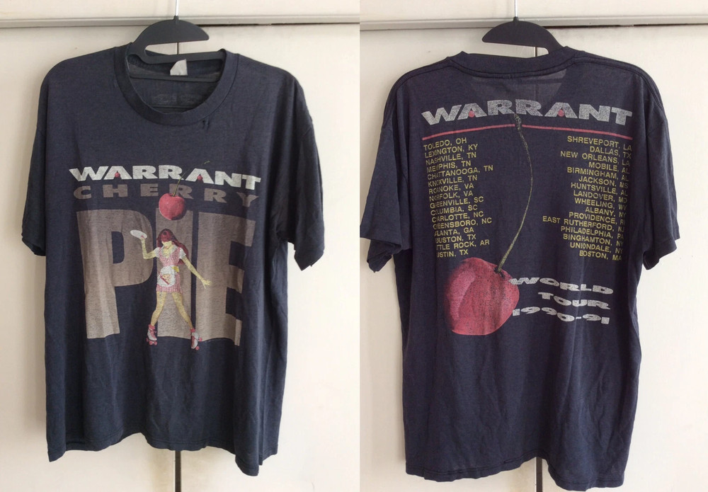 2 Sides Warrant Cherry Pie Rock Band T-Shirt Reprint All size