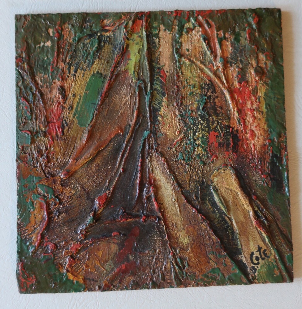 B. Cote • Oil painting • Abstract forest scene-image
