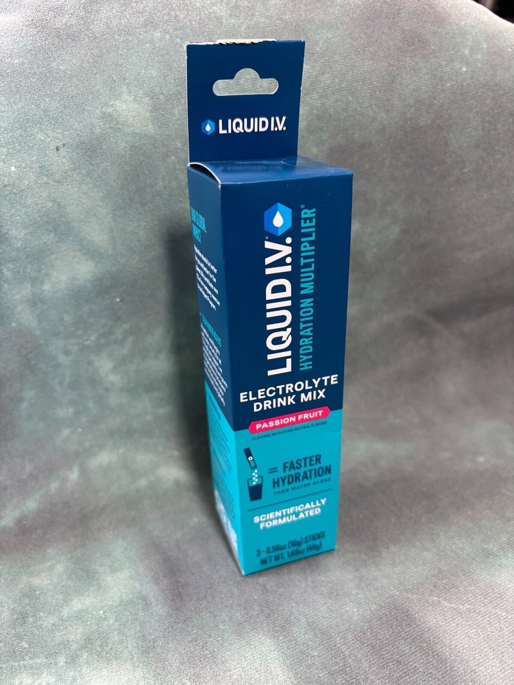 Liquid IV Hydration Electrolyte Drink Mix Passion Fruit 3 Sticks Fast Hydration