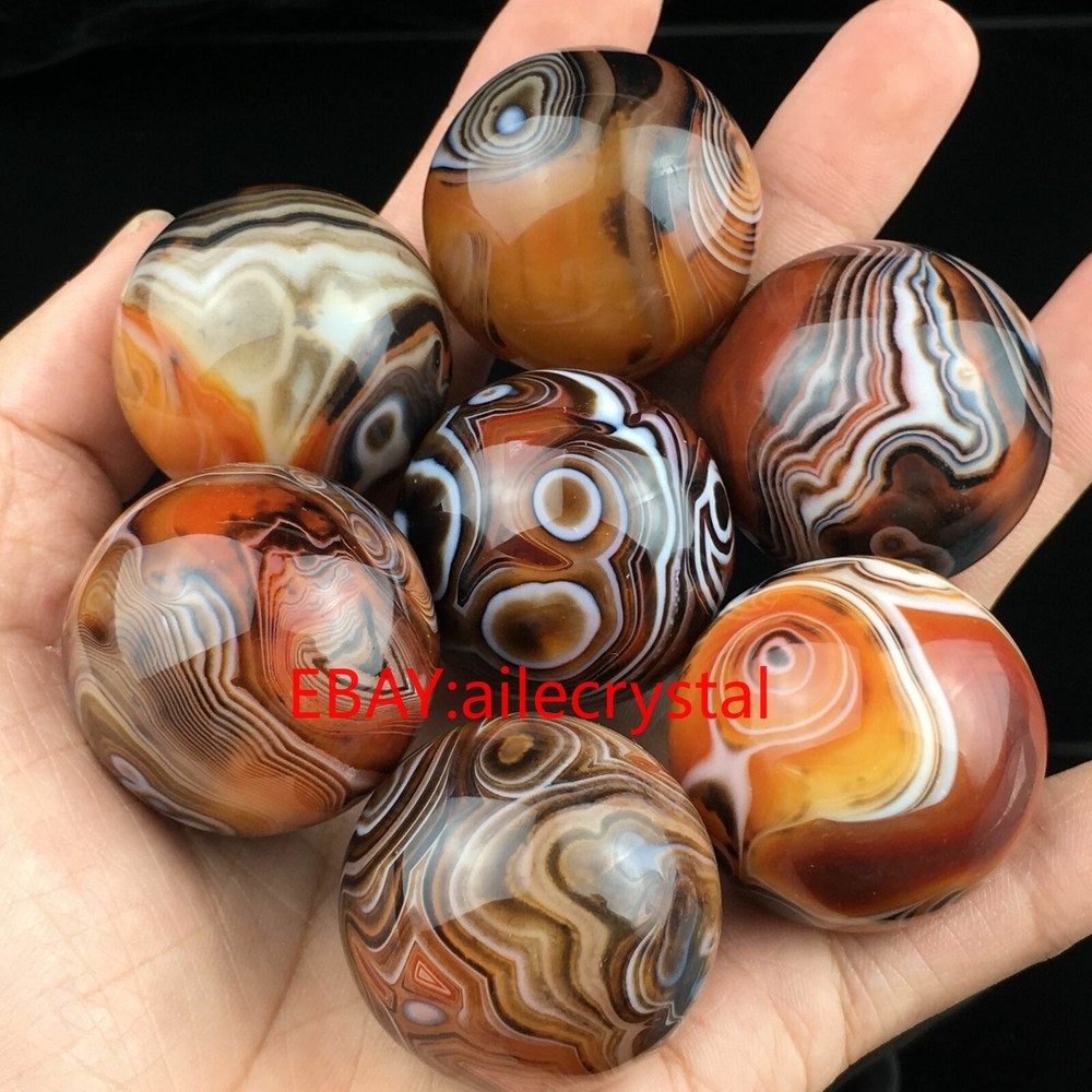 Natural Quartz Crystal Lace Agate Sphere Ball for Reiki Healing and Divination 1PC