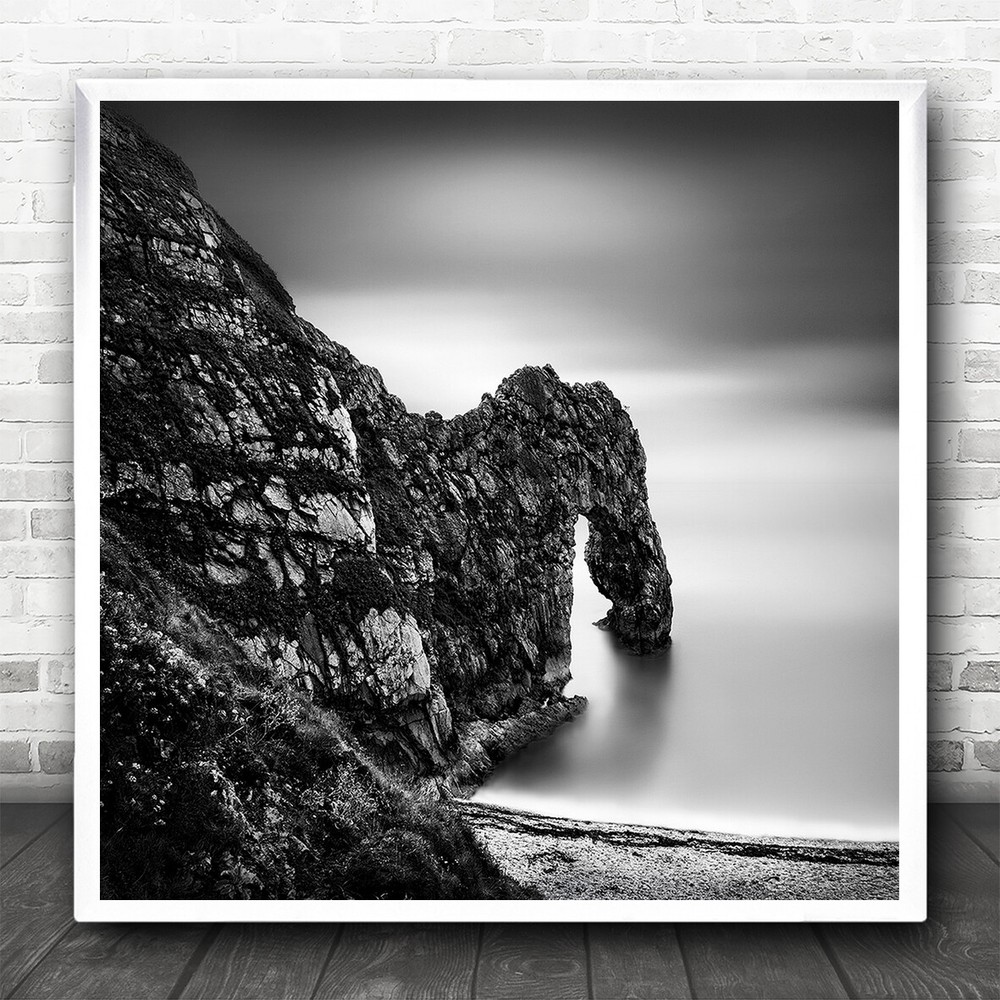 Seascape Rock Durdle Arch Formation Cliff Square Wall Art Print