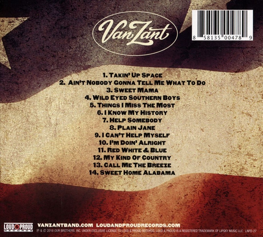 VAN ZANT RED WHITE & BLUE NEW CD