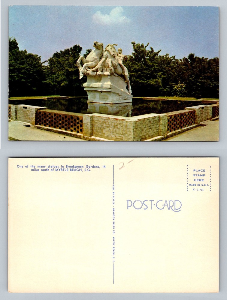 Myrtle Beach, SC-South Carolina, Brookgreen Gardens Sculpture Vintage Postcard