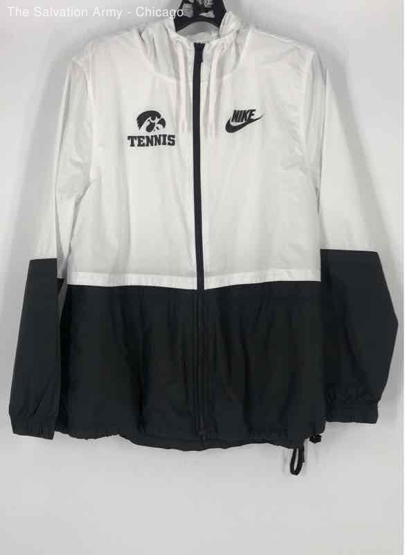 Nike Womens Black White Long Sleeve Activewear Windbreaker Jacket Size Medium
