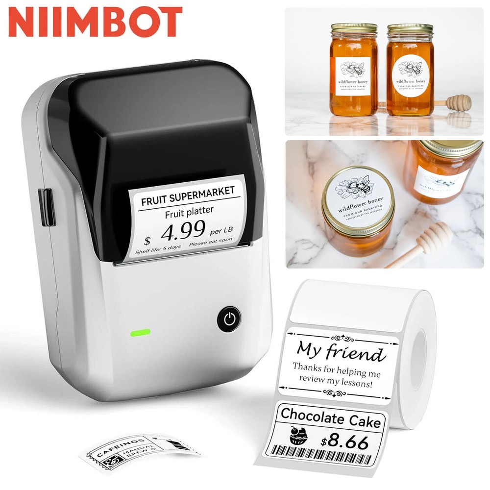 NIIMBOT B1 Label Maker Printable 95/150/230 PCS Canning Food Mason Jar Labels