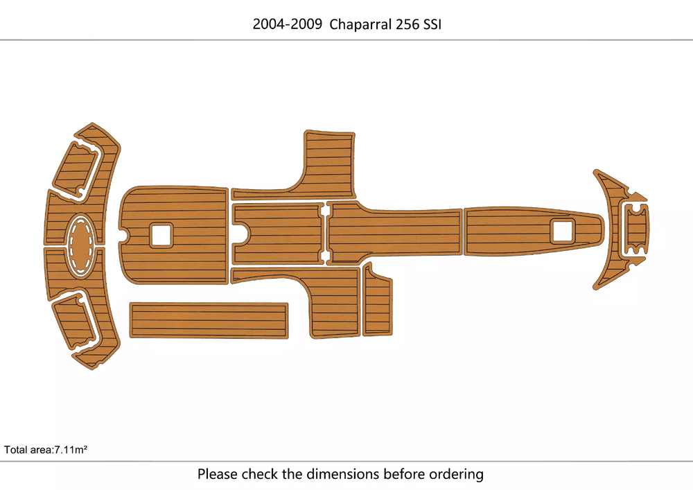 2006 Chaparral 256 SSI Cockpit Swim platform Boat EVA Pad Teak Faux Flooring Mat