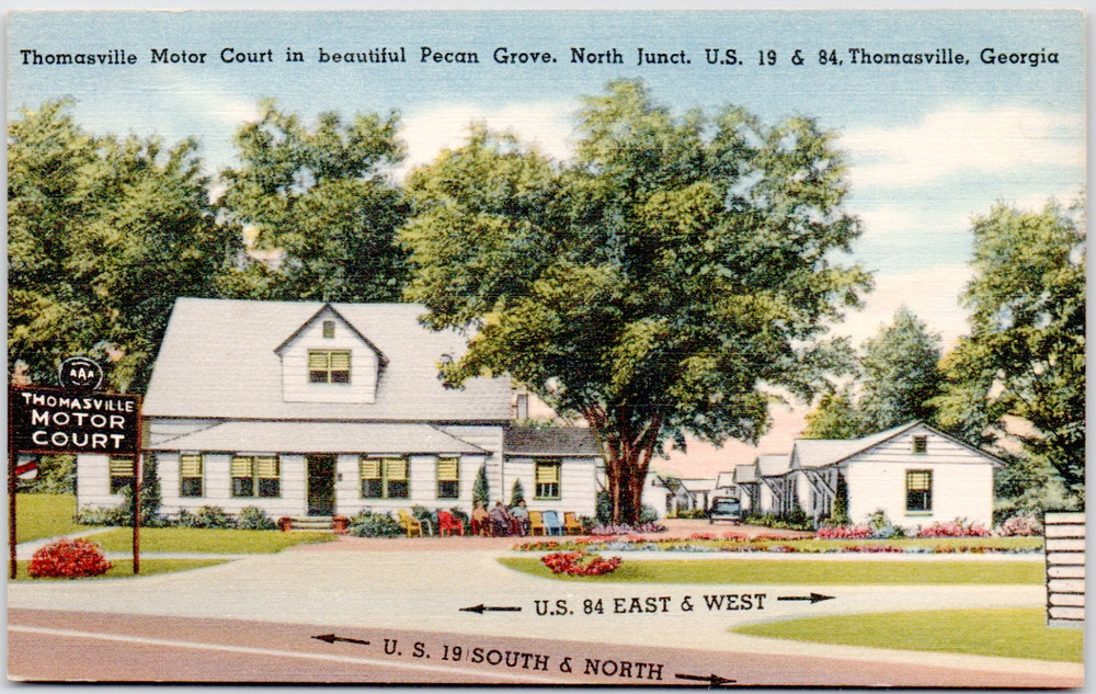Thomasville Motor Court Georgia  1940 Vintage Linen Postcard