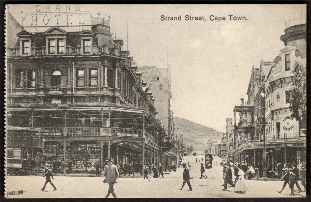 SOUTH AFRICA Cape Town Postcard 1910s Strand Street Stores Tram