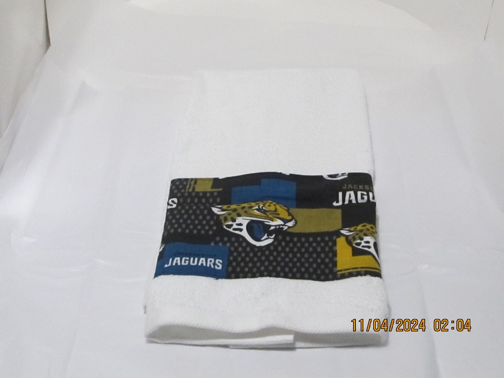 Handmade NFL Jacksonville Jaguars White Hand Towels