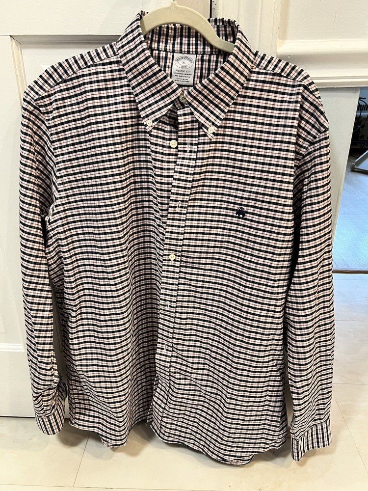 Brooks Brothers Regent Fit XL Cotton Woven Check Button-Down Long Sleeve Shirt