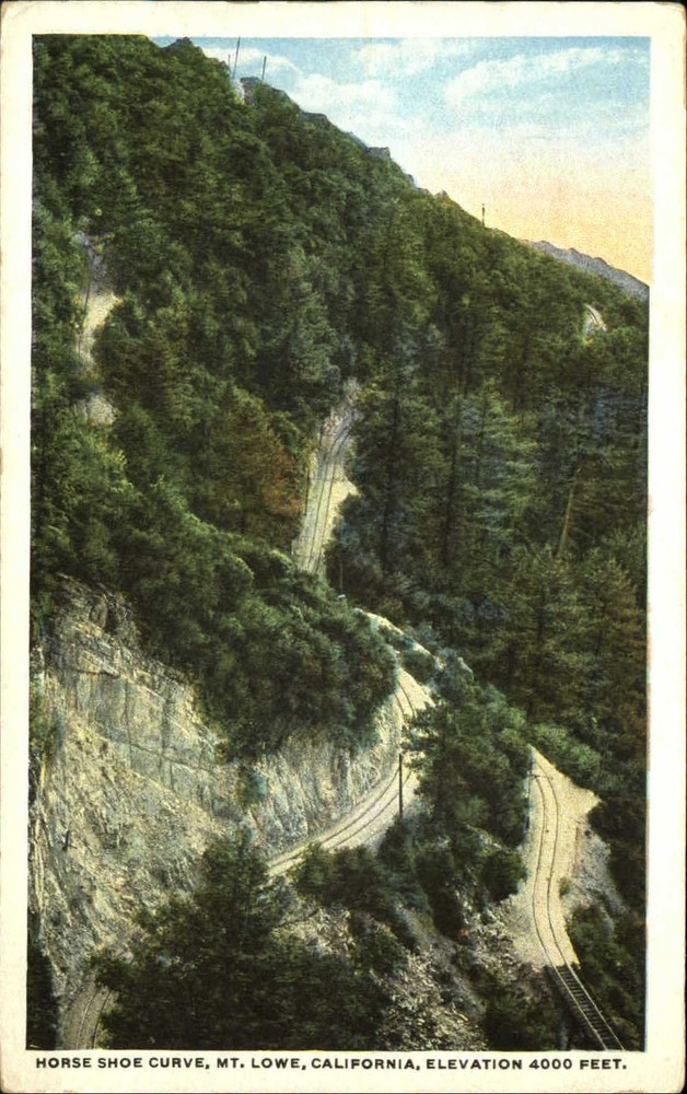 Horse Shoe Curve Mt. Lowe California CA 1920s