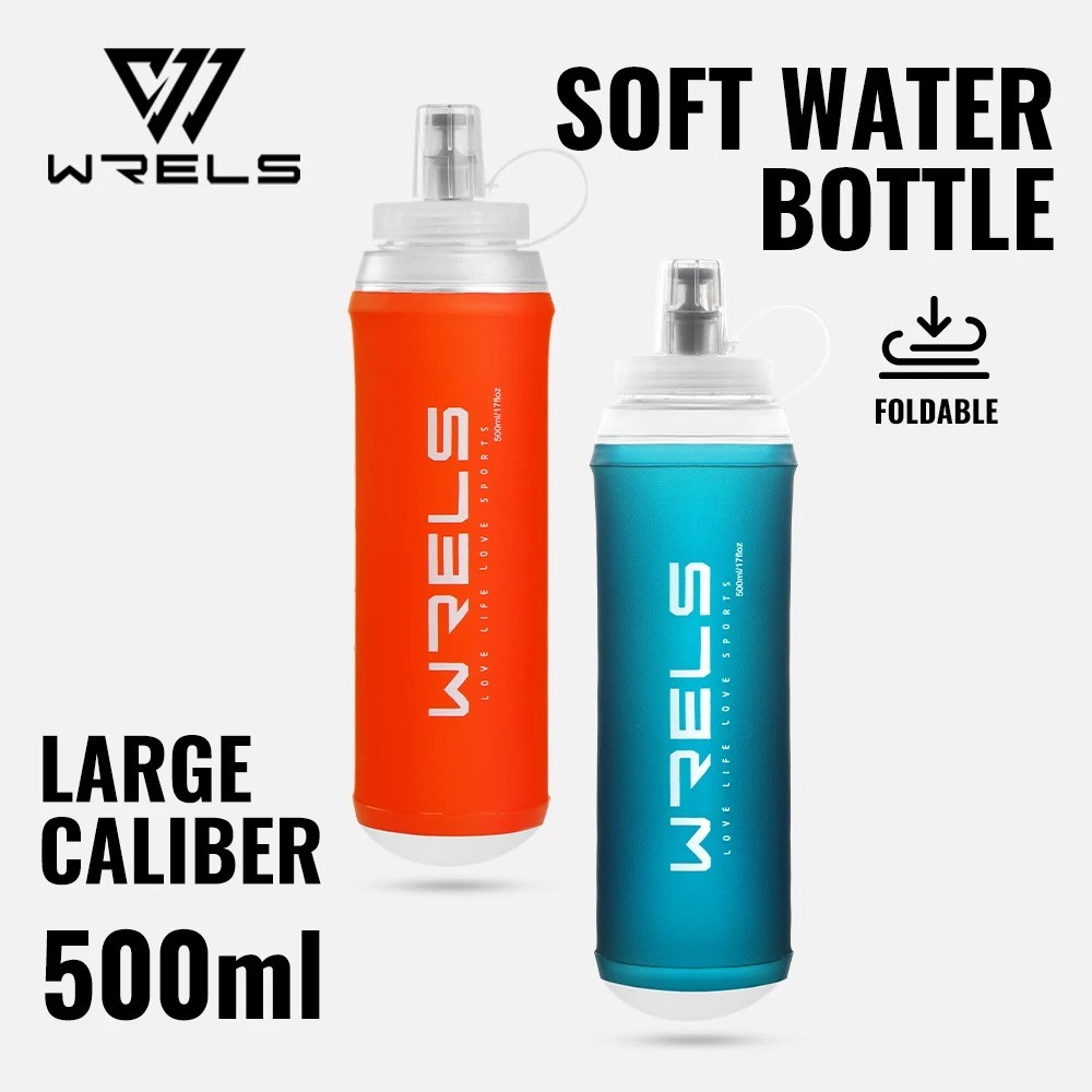 WRELS 500ml TPU Soft Folding Water Bottle – BPA-Free Collapsible Bottle for Hiki