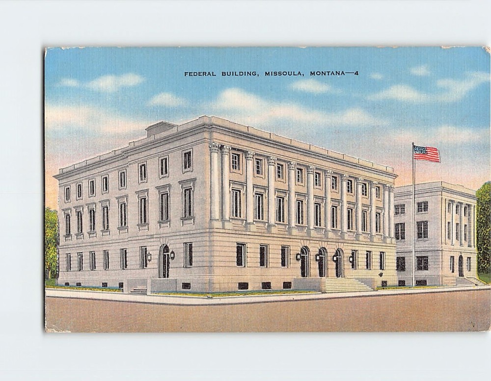 Postcard Federal Building Missoula Montana USA
