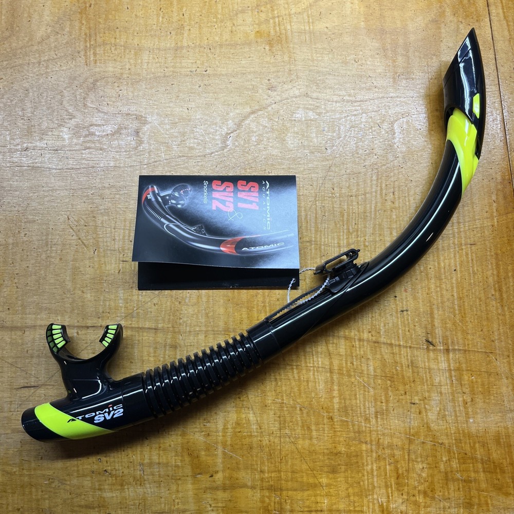 Atomic SV2 Semi-Dry Snorkel - Black/Yellow - Scuba and Free Diving