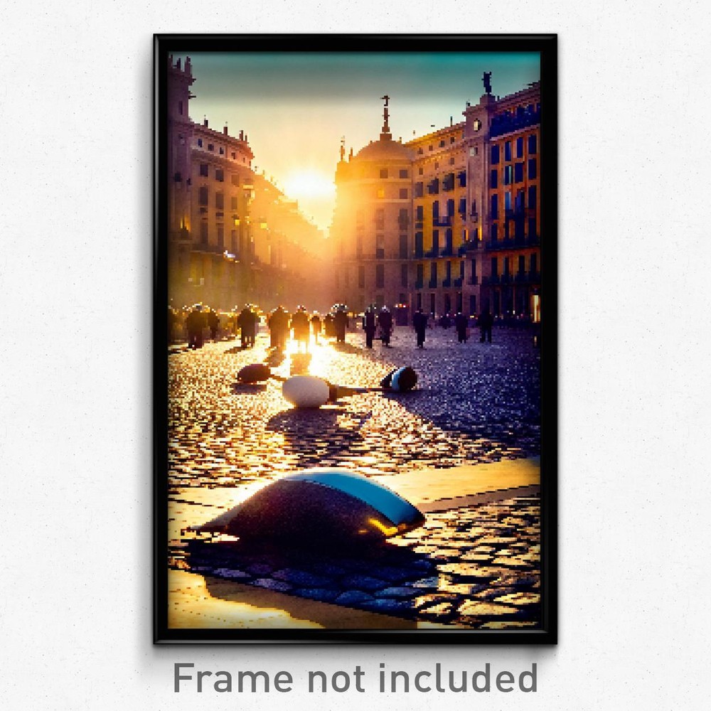 8-Bit Pixel Art Poster - Adorable Psychedelic Madrid Video Game Print