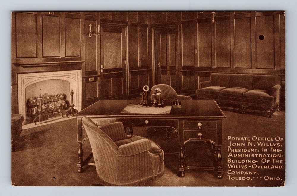Toledo OH-Ohio, President's Office, Willys Overland Co Vintage Postcard