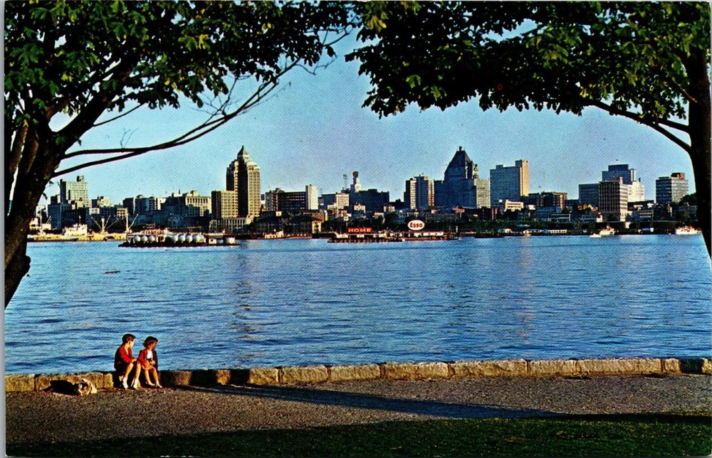 Vancouver BC Canada View from Stanley Park Driveway Kodachrome Postcard