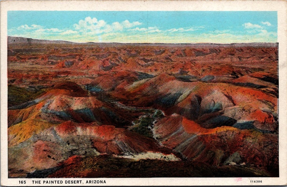Vintage Painted Desert Arizona Postcard C.T. American Art Harry Herz