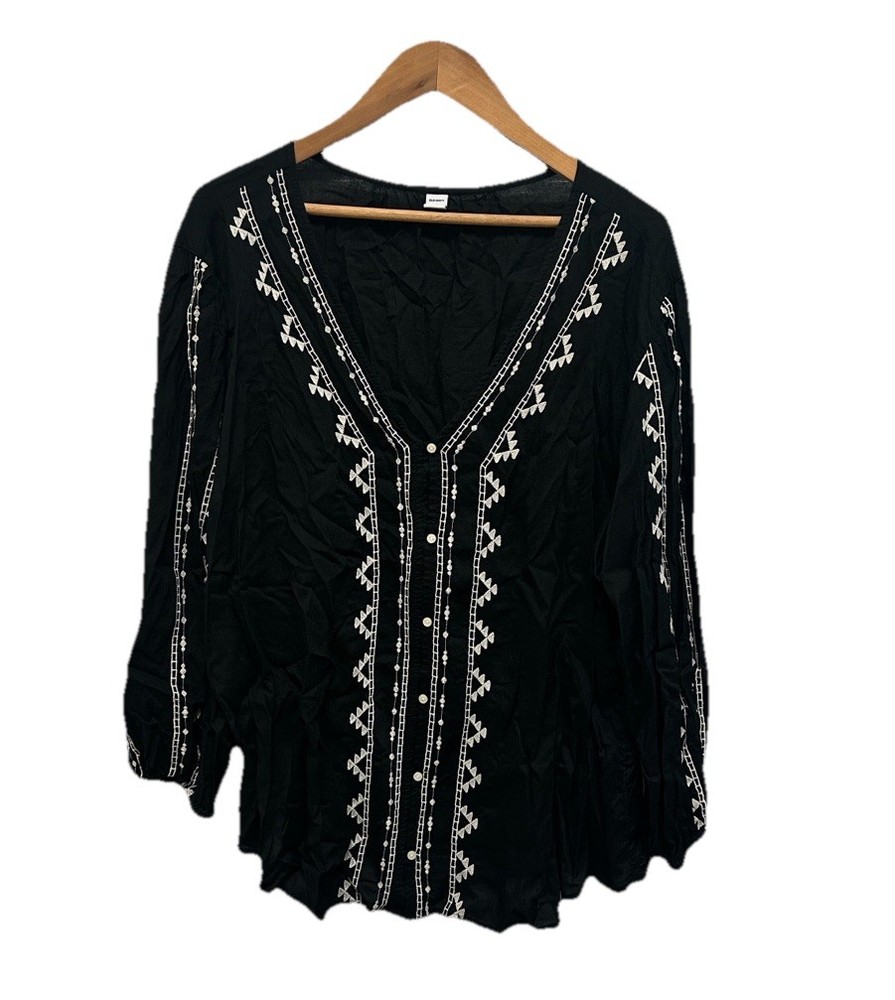 Old Navy Womens Peasant Balloon Sleeve Blouse XXL Artsy Whimsigoth Grandmacore