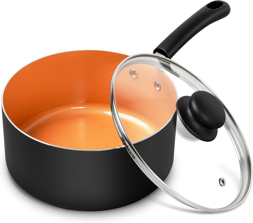 3QT Ceramic Non-Stick Crock-Pot with Lid, PFAS-Free Copper Coating