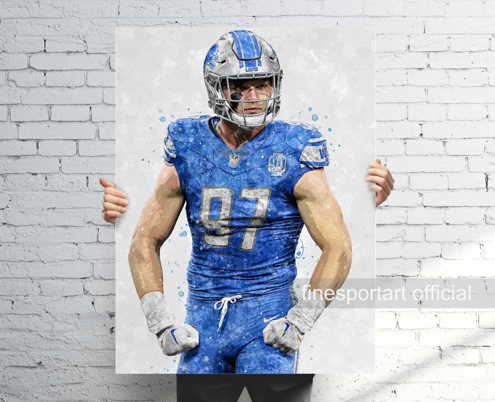 Aidan Hutchinson Detroit Lions Canvas Wrap or Museum-Quality Poster