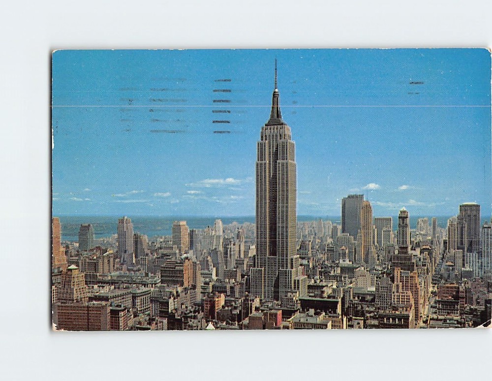 Postcard Uptown Skyline Showing Empire State Building & RCA Building New York
