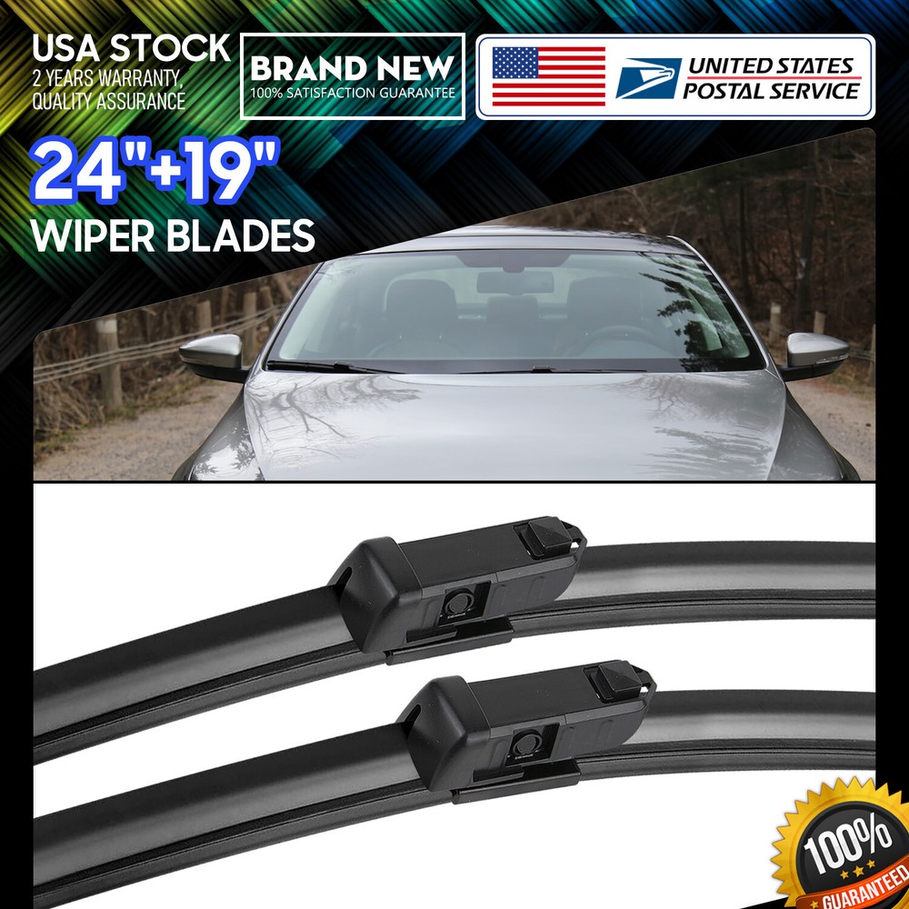 All seasons Windshield Wiper Blades 24''+19'' Top Lock For 2011-2018 Vw Jetta