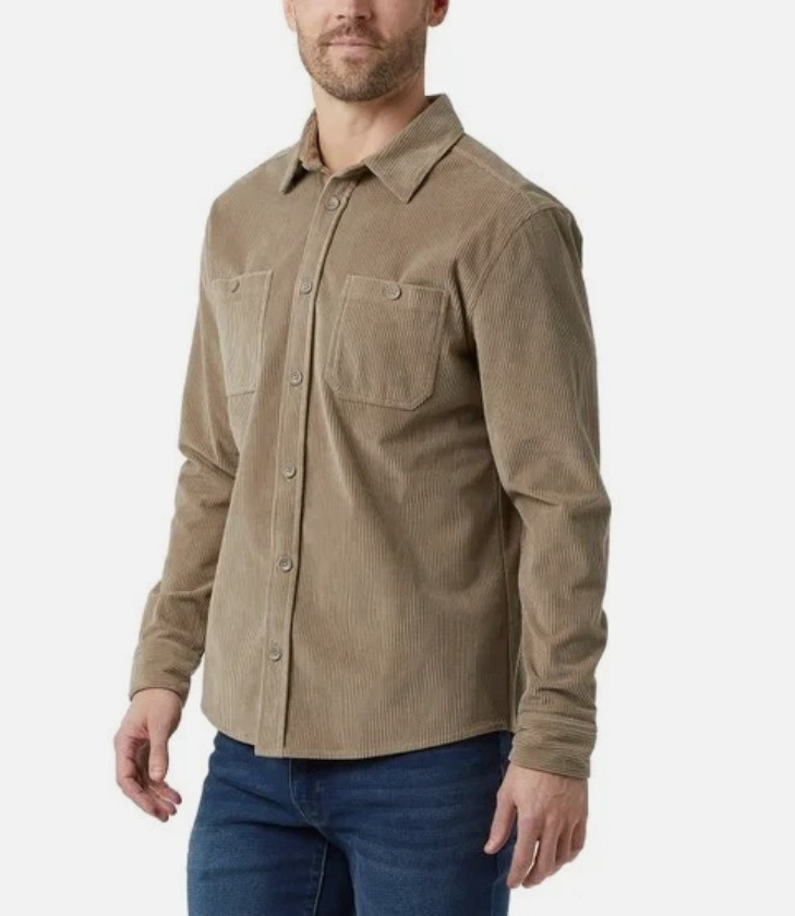 32 Degrees Men's Corduroy Overshirt Jacket Tan Size XL