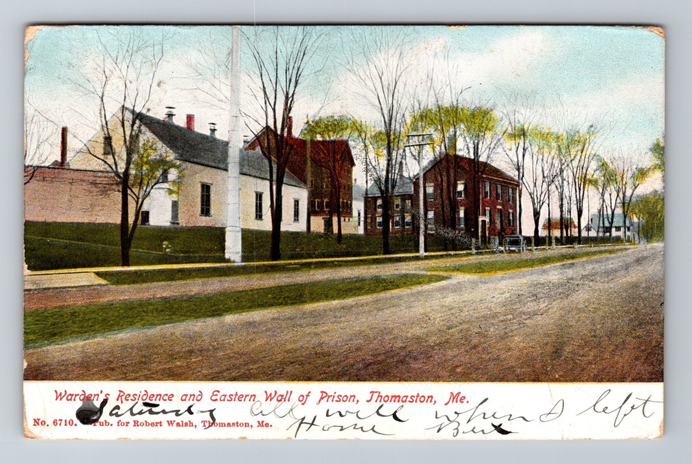 Thomaston, ME-Maine, Warden's Residence Prison Wall Vintage Postcard