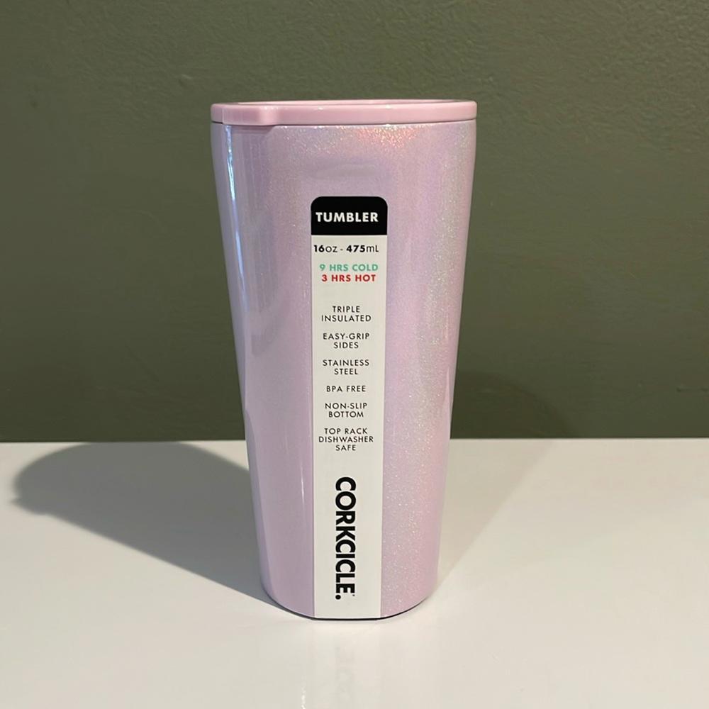 NEW Corkcicle 16oz triple insulated tumbler sparkling lavender pink color nwt