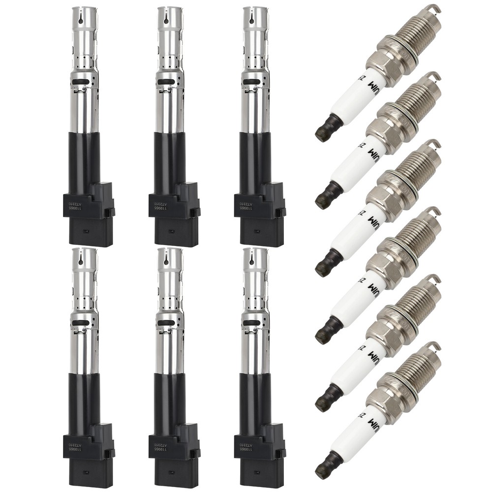 6pc Ignition Coil & Spark Plugs Set for 2007-2008 Seat Alhambra 2.8L UF404 New