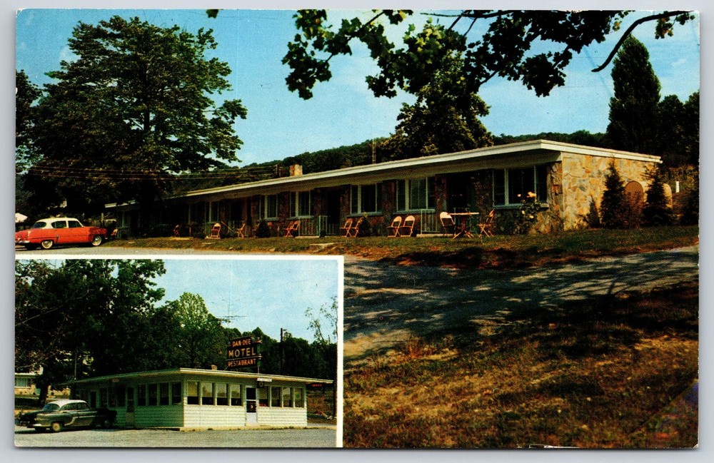 Roadside View~Frederick Maryland~Dan-Dee Motel & Restaurant~Vintage Postcard