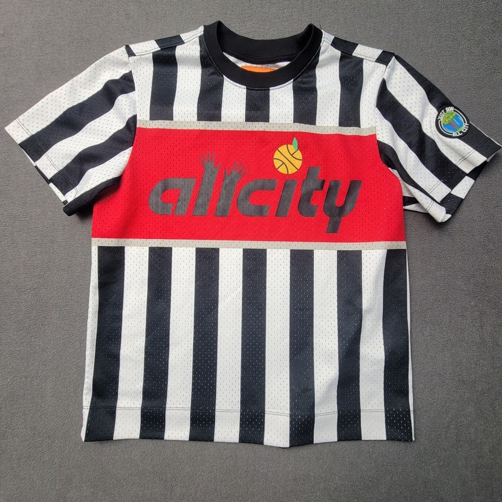 EUC Just Don All City Mesh Jersey T Shirt Men-S/P Black White Striped Streetwear