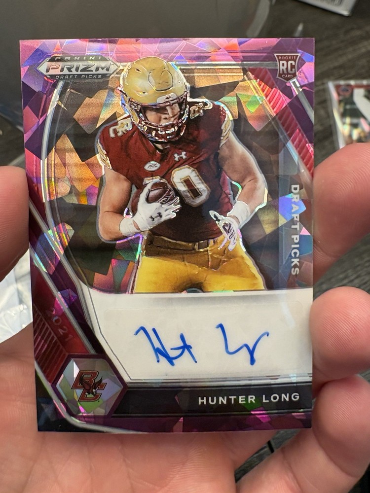 2021 Panini Prizm Draft Picks - Autographs Hunter Long Purple Ice Prizm /99