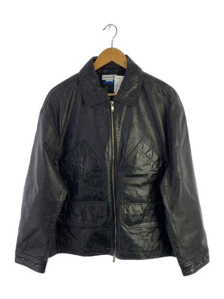 Maison Special Black Leather Blouson Jacket 11232211209 171