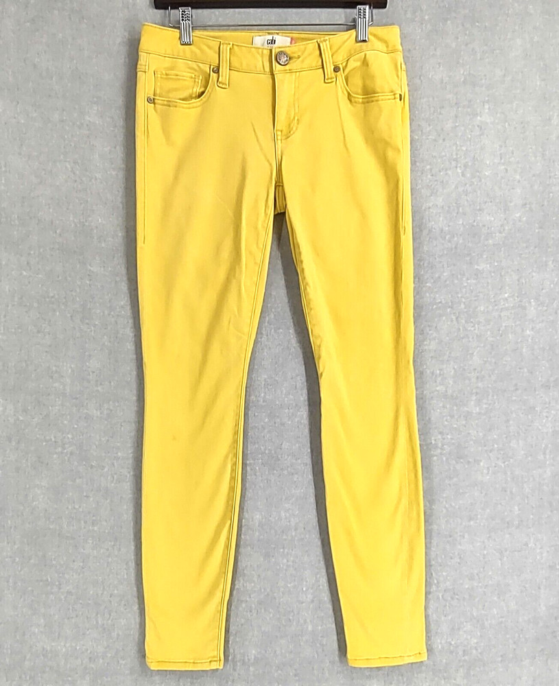 CABI Jeans Womens 4 Yellow Skinny Stretch Denim Ankle Low Rise