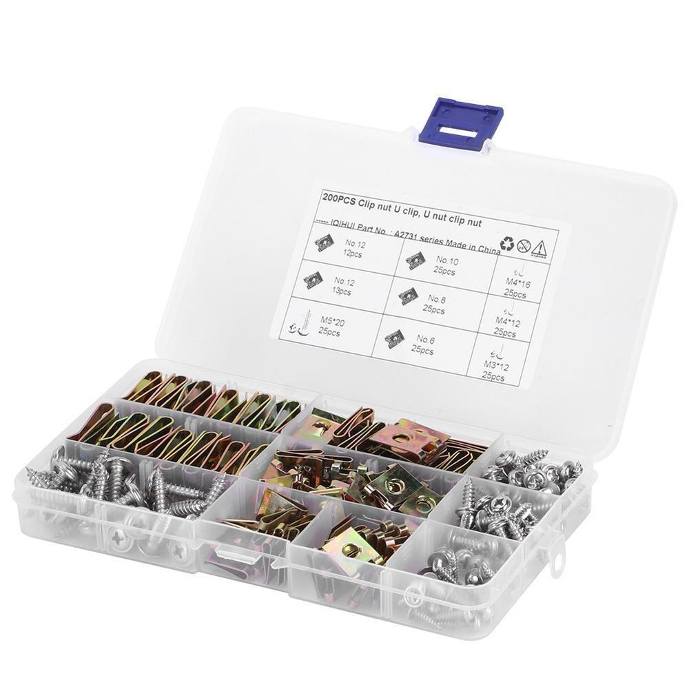 Car Interior Trim Fasteners Assortment Set with Stainless Steel Screws 6 8 10